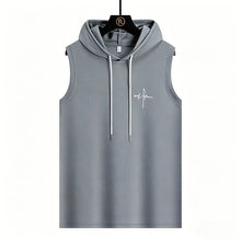 Load image into Gallery viewer, Summer Men‘s Workout Tee Running Training Hooded Sleeveless Gym Fitness Top Fashionable Loose Quick Drying Sports Tank Top
