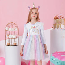 Load image into Gallery viewer, Unicorn Sequin Gradient Girls Dress
