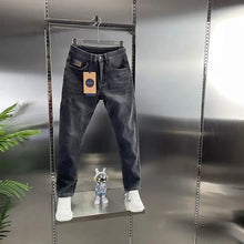 Load image into Gallery viewer, Thick Jeans Men's Slim Fit Spring Autumn Winter Casual Long Pants Cotton Stretch Denim mid Waist Zipper Closure Wear Resistant
