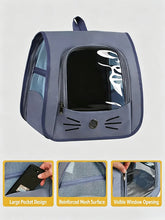 Load image into Gallery viewer, Breathable Oxford Pet Cat Carrier Backpack for Small Dogs, Portable Transparent Travel Outdoor Bag with Side Mesh Pockets, Airy
