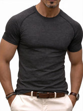 Load image into Gallery viewer, Men's fitness sports T-shirt for training, showing muscles, loose fit, suitable for summer fashion and casual running.
