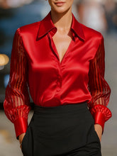 Load image into Gallery viewer, Women Shirt Blouse 2026 Fashion Long Sleeve Turn Down Collar White Black Shirt Blouse Women Tops Blouses Blusas Para Mujer Q6246
