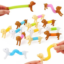Load image into Gallery viewer, 10Pcs Stretchable Dog Stress Relief Pop Tubes Toy Kids Birthday Party Favors Pinata Filler Telescoping Sensory Squeeze Toy
