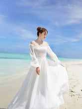 Load image into Gallery viewer, Dresses for Women Summer New Chiffon off-Shoulder Dress White Dress Vestido De Mujer
