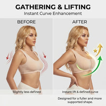 Load image into Gallery viewer, Sports Bra for Women Minimizer Support Front Closure Posture Corrector Shaper Push Up Yoga Fitness Running Padded Bralette
