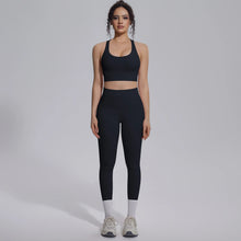 Load image into Gallery viewer, New Yoga Set for Woman Summer Gym Sports Running Bra Top Breathable Peach Buttocks Women Leggings Solid Color Yoga Set
