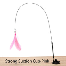 Load image into Gallery viewer, Interactive Cat Toy Handfree Cat Stick Kitten Playing Teaser Wand Toy Suction Cup Feather Wand Pet Supplies Simulation Feather
