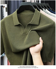 Load image into Gallery viewer, 100% Cotton Short-sleeved POLO Shirt Men's Lapel Knitted T-shirt High-end Casual Bottoming Versatile Men's Short-sleeved Men's T
