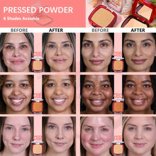 Load image into Gallery viewer, Matte Full Coverage Pressed Powder Foundation With Puff Applicator, 24H Fresh Wear Matte Weightless Finishing Powder Makeup
