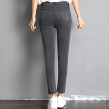 Load image into Gallery viewer, Jeans for Women Mom Jeans Blue Gray Black Woman High Elastic Stretch Jeans Female Washed Denim Skinny Pencil Pants
