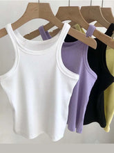 Load image into Gallery viewer, 2024 Women Tank Tops Sexy Cropped Top Female Women Summer Camisole Camis Black White Sport Clothes For Women
