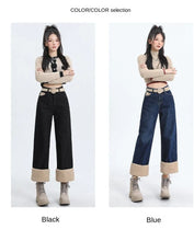 Load image into Gallery viewer, Winter Straight Leg Denim Jeans
