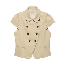 Load image into Gallery viewer, Women's Jacket 2026 New Fashion Double-Breasted Short-Sleeve Slim Jacket for Women Summer Ladies Outerwear Casaul Chic Women Top
