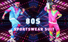 Load image into Gallery viewer, Tracksuit Costumes for Men 90s Hip Hop Shell Suit Costume Mens 80s Retro Tracksuit Jacket Disco Costume Windbreaker and Pants
