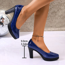 Load image into Gallery viewer, High Heels Shoes Women White Wedding Shoes Thick High Heels Fashion Party Pumps Footwear Black Red Big Size 35-42
