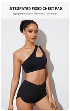 Load image into Gallery viewer, Women Sports Bra Push Up Fitness Bras One Shoulder Shockproof Yoga Bra Black White Yoga Running Bra Sexy Vest
