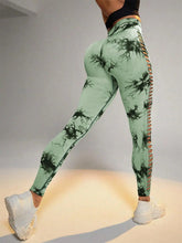 Load image into Gallery viewer, Women's Sporty Tie-Dyed Side-Cut Yoga Pants, Fashionable High-Waisted Hip-Lifting Sports Pants, Seamless Stretch Tight Pants
