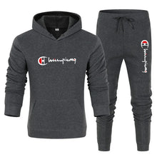 Load image into Gallery viewer, Men's 2 Piece Tracksuit Hooded Sweatshirt Sweatpants Casual Jogger Sportswear Streetwear Sets Male Sports Suits Outfit Clothing
