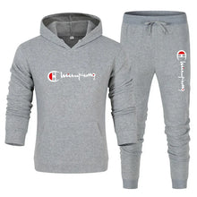Load image into Gallery viewer, Men's 2 Piece Tracksuit Hooded Sweatshirt Sweatpants Casual Jogger Sportswear Streetwear Sets Male Sports Suits Outfit Clothing
