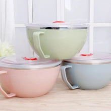 Load image into Gallery viewer, Stainless Steel Bowl with Handle Solid Color Anti Scalding Instant Noodles  Mixing Bowl Kitchen Tableware Food  Accessory
