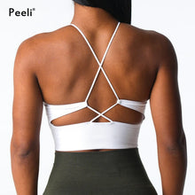 Load image into Gallery viewer, Embrace Seamless Sports Bra Women Backless Gym Bra Tops Padded Yoga Bras Push Up Running Sports Bras Workout Bralette Sportswear
