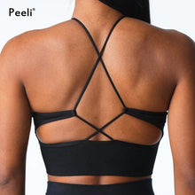 Load image into Gallery viewer, Embrace Seamless Sports Bra Women Backless Gym Bra Tops Padded Yoga Bras Push Up Running Sports Bras Workout Bralette Sportswear
