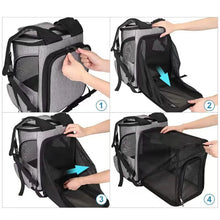 Load image into Gallery viewer, Breathable Pet Cat Carrier Backpack Foldable Pet Carrier Transport Travel Bag Expandable Large Capacity Creative for Cats Dogs
