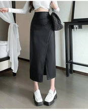 Load image into Gallery viewer, Classic Front Split Leather Skirt

