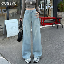 Load image into Gallery viewer, High Waisted Wide Leg Jeans Women Cotton Retro Denim Y2k Loose Fashion Design Sense Pant Streetwear Baggy Straight Trouser Woman
