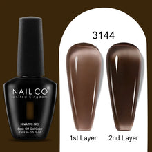Load image into Gallery viewer, NAILCO 15ml Colorful Jelly Gel Nail Polish Gorgeous Color HEMA TPO FREE Soak Off UV LED Semi Permanent Long Wear Gel Varnish
