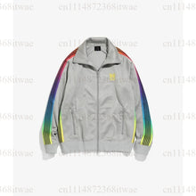 Load image into Gallery viewer, Unisex Embroidery Track Suit Striped Tape Zip‑Up Jacket Pants Set Casual Sportswear Outfit Long Sleeve Athletic Tracksuit Set
