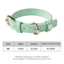Load image into Gallery viewer, Cute Dog Accessories PU Leather Pet Collar Daisy Decoration Alloy Buckle Head Traction Rope Neck Loop for Cat Teddy Schnauzer

