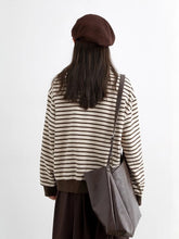 Load image into Gallery viewer, Striped Dog Print Loose Tee
