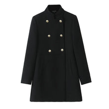 Load image into Gallery viewer, Retro Black Wool Long Coat
