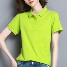 Load image into Gallery viewer, Minimal Button Polo Tee Women
