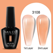 Load image into Gallery viewer, NAILCO 15ml Colorful Jelly Gel Nail Polish Gorgeous Color HEMA TPO FREE Soak Off UV LED Semi Permanent Long Wear Gel Varnish
