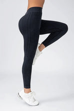 Load image into Gallery viewer, Women Striped Leggings V Back Fashion Gym Outdoor Fitness Athletic Workout Elastic Leggins Yoga Pants Sports Training Tights
