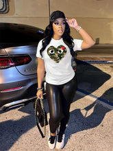 Load image into Gallery viewer, Women's Short-sleeved T-shirt, Black Fashion Printed Base Shirt Tops Graphic T Shirts Aesthetic Clothes Polyester Fiber Fabric

