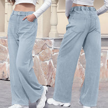 Load image into Gallery viewer, High Waist Draped Straight Jeans

