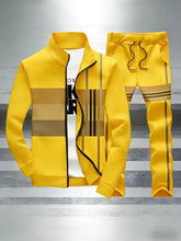 Load image into Gallery viewer, Tracksuit Men's New York Print 2 Piece Set Sportswear Color Block Zip Up Jacket and Jogger Pants Casual Striped Athletic Outfit
