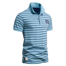 Load image into Gallery viewer, Striped Embroidered Cotton Summer Polo
