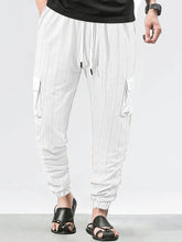 Load image into Gallery viewer, Men's Grid Cargo Joggers Drawstring Elastic Waist Multi Pocket Casual Ankle Length Trousers
