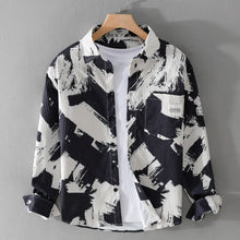 Load image into Gallery viewer, High-quality long-sleeved shirt for new autumn fashion, trendy brand, handsome business style, textured striped shirt, slim fit
