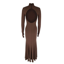 Load image into Gallery viewer, Backless Turtleneck Slim Maxi Dress
