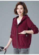 Load image into Gallery viewer, Corduroy Hooded Loose Jacket

