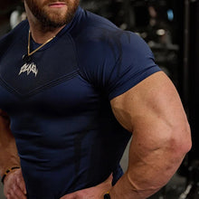 Load image into Gallery viewer, GYM Sports T-shirt Men's Tight Fitness Suit High Elasticity Quick-drying American Tight Fashion Muscle Leg Training Short Sleeve
