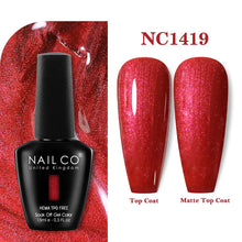 Load image into Gallery viewer, NAILCO 333 Colors Gel Nail Polish Semi Permanent Varnishes Nails Art Design Hybrid Soak Off Top Base Coat UV Gel Manicure 15ml
