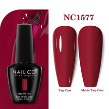 Load image into Gallery viewer, NAILCO 333 Colors Gel Nail Polish Semi Permanent Varnishes Nails Art Design Hybrid Soak Off Top Base Coat UV Gel Manicure 15ml
