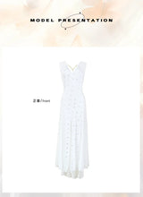 Load image into Gallery viewer, Women's Nightgown Luxury V Neck Sleeveless Night Dress Fashion Slim White Princess Long Dress Summer Ladies Sleepwear Vestido
