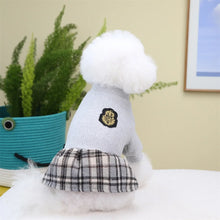 Load image into Gallery viewer, Cute Pet Dress Autumn Winter Plaid Princess Skirt Small Dog Coat Puppy Party Clothes Poodle Yorkie Apparel
